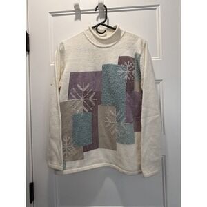 🤍 Koret Geometric Snowflake Sweater – Women's Size M – Winter Knit